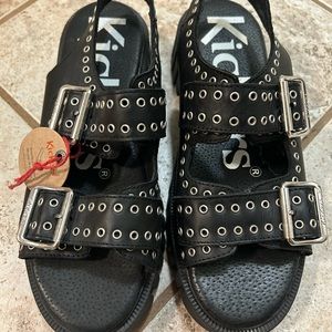Kickers studded buckle platform sandals 39